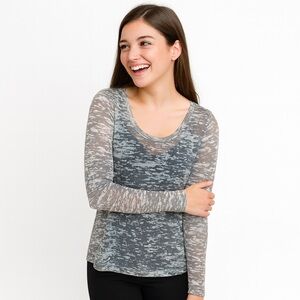 Y2K-Inspired Eyelash Sheer Mesh Long Sleeve Top – Size Medium